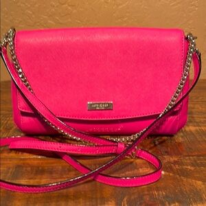 Kate Spade Laurel Way Pink Crossgrain Leather Shoulder/Crossbody Bag Like New!